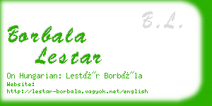 borbala lestar business card